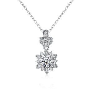 Sparkle Flower AAA Australian Crystal Pendant with Cubic Zirconia for Women